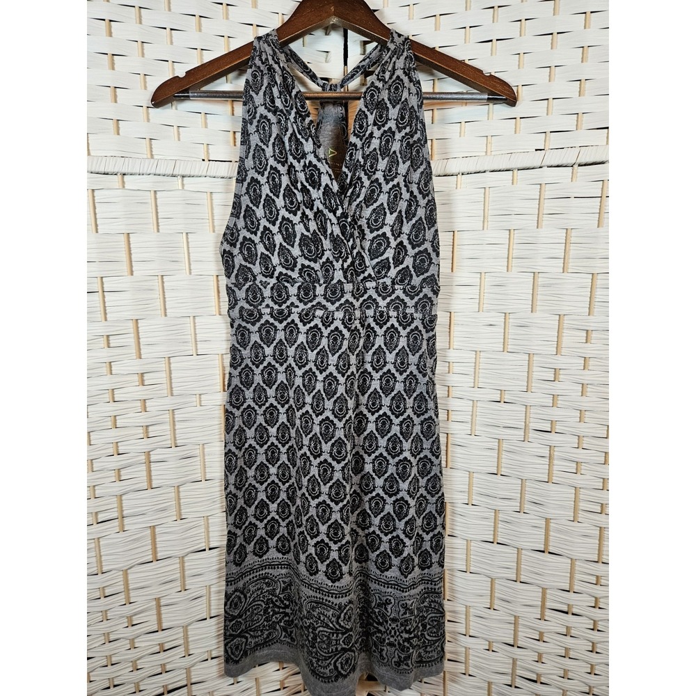 Dakini Womens XS Sleeveless Black Pattern Dress Goth Summer Vacation